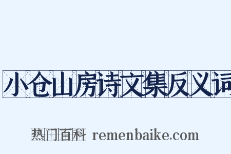 小仓山房诗文集反义词是什么意思的图片